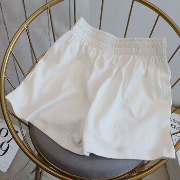 goak热裤子女夏季新款原宿风小字母印花运动休闲百搭学生短裤白色s