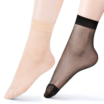 浪莎短丝袜女短款夏季薄款水晶丝短袜防勾丝肉色中筒袜子夏天langsha