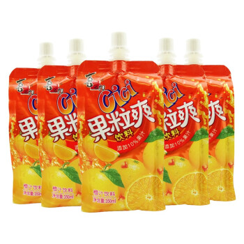喜之郎 cici果粒爽 350ml×5 果汁饮料 休闲零食零嘴 果冻 橙汁