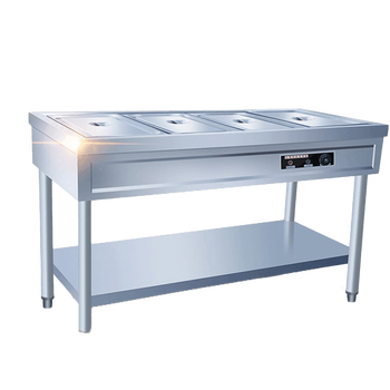 商用4格电热保温汤池不锈钢保温台售饭台快餐车立式