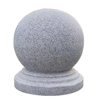 圆石球路障挡车石圆球大理石广场石墩子阻车花岗岩石头球 芝麻灰30