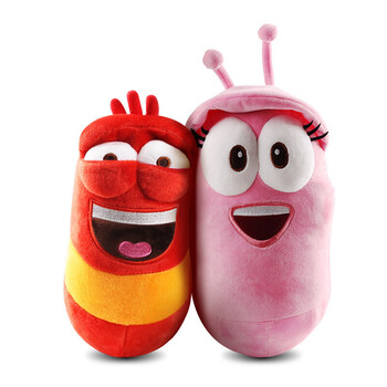 爆笑虫子毛绒玩具小号公仔娃娃可爱儿童臭屁虫睡觉抱枕玩偶 1对(红虫