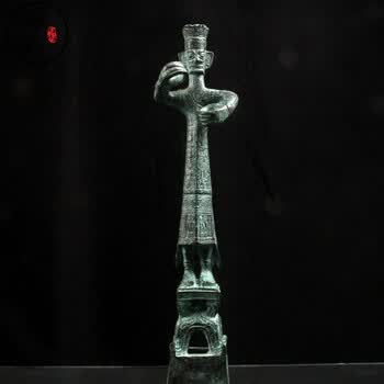 三星堆摆件纪念品青铜面具大立人太阳神鸟饰品神树商代青铜器订制立