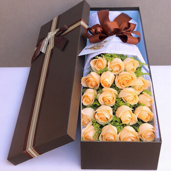 情之诺香槟红玫瑰花束礼盒鲜花速递同城花店送花女友生日北京上海广州