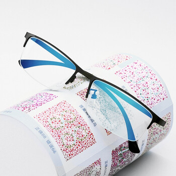 新款红绿色盲色弱眼镜矫正纠正框架夹片看图辨色男女近视通用 双面