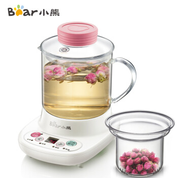 小熊（Bear）0.4L迷你养生杯养生壶 热牛奶电热杯煮花茶壶烧水壶电热水壶配玻璃滤网YSH-A03C5