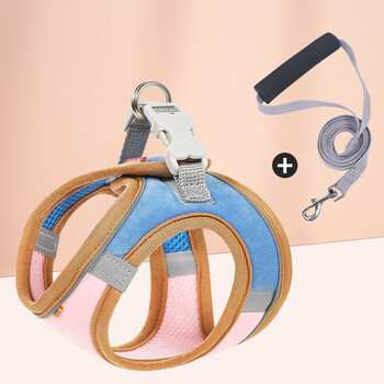 圣迪凯oln狗狗背心式泰迪小型犬猫咪胸背带牵引绳小狗幼犬狗链子遛狗