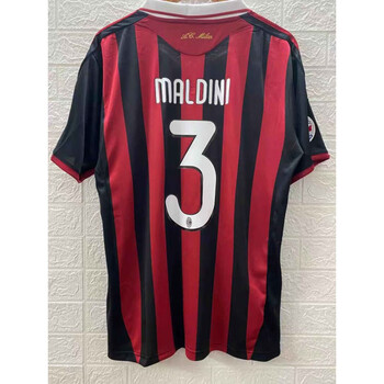 oimg0910ac米兰球衣复古长袖卡卡贝克汉姆小罗队服马尔蒂尼退役足球服