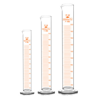 天玻璃量筒a级可过检直型带刻度量杯10/25/50/100/250/500/1000ml