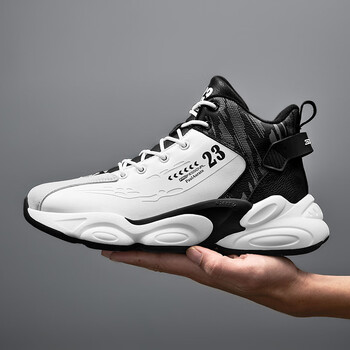 皓电361aj官方男士运动鞋高帮2023秋冬新款篮球鞋男韩版学生休官白黑