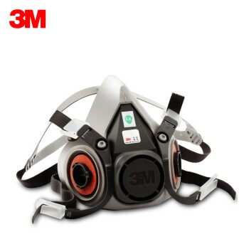 3M 6200 半面型防护面罩 防尘防毒气及颗粒物用呼吸半面罩 货号XH003814478 1个装