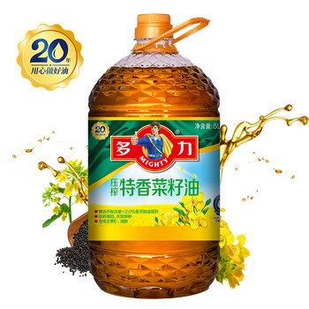 多力【沙溢同款】食用油 非转基因压榨浓香菜籽油5L 粮油 菜油 植物油