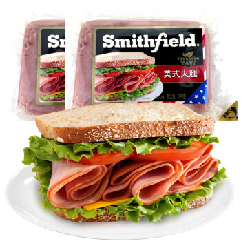 Smithfield 国产方形美式火腿片440g 冷藏无淀粉火腿 三明治汉堡早餐食材