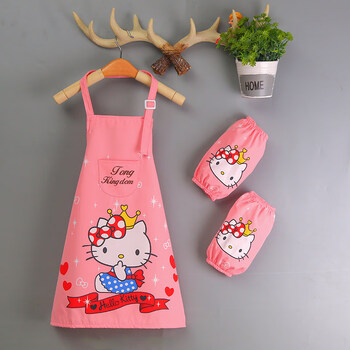 2022新款儿童画画罩衣夏季皇宠儿童画画围裙罩衣女孩涂鸦绘画夏季带袖