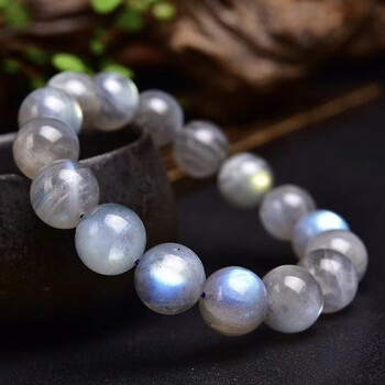 美到醉晶喜诺级灰手链女单圈拉长石手串蓝光彩光水晶5a级规格668mm单