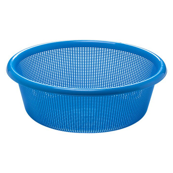茶花乐惠圆筛塑料篮子筐圆形加厚洗菜篮筐收纳小大号整理厨房沥水蓝