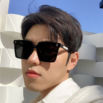 男生墨镜2022夏季太阳镜韩版潮男士大框方形百搭显瘦开车驾驶遮阳墨镜