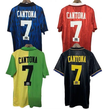 赛瑟达199394赛季曼联客场黑色复古球衣上衣自定义印号留言l