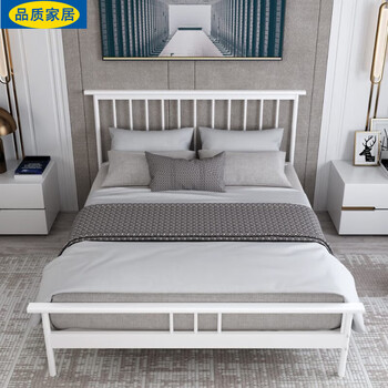 宜家ehome官方直销床15x2米铁床铁艺床北欧简约现代1518米双人ins白色