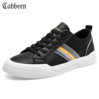 卡宾板鞋男韩版撞色休闲鞋青少年百搭男透气男鞋3221205016 黑色 42