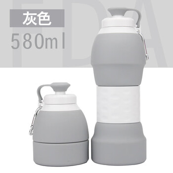 霆友硅胶折叠水杯便携可伸缩杯子旅行可装沸水大容量运动水壶580ml