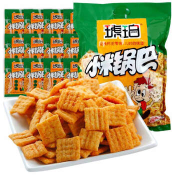 琥珀 小米锅巴500g（牛肉味25gX20袋）办公室零食大礼包老式儿时怀旧经典膨化食品休闲粗粮脆锅巴