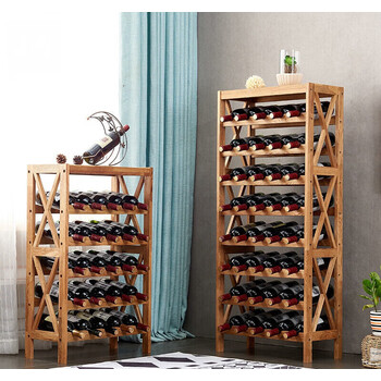 瑾凰红酒架子木制葡萄酒架红酒架家用实木红酒展示架落地摆五层橄榄油