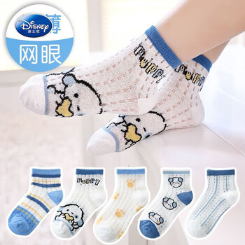 迪士尼春夏季儿童袜子男女童卡通超薄网眼袜透气可爱百搭小孩中筒袜子