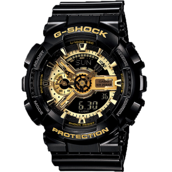 卡西欧（CASIO）手表 G-SHOCK 魔金双显 男士防水防震防磁运动手表石英表 GA-110GB-1A