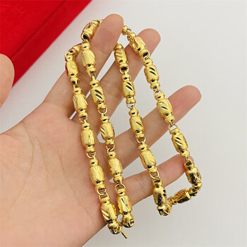 微浓weinong古法空心时尚圆柱仿金项链男女士镀越南沙金久不掉色项链