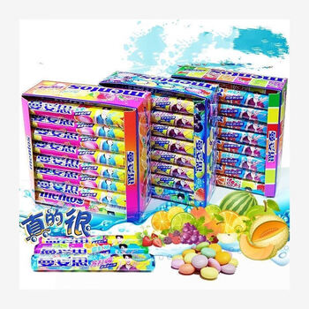 曼妥思可乐喷泉充气糖脆皮软心珠劲嚼网红薄荷糖软心糖果零食条装