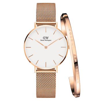 丹尼尔惠灵顿（DanielWellington）DW手表女表28mm简约白盘欧美女士手表DW00100219+小号手镯（礼盒装）