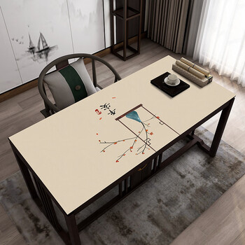 书法桌垫布新中式书桌垫防水防油家用免洗桌布毛笔书法桌布pu皮革防油