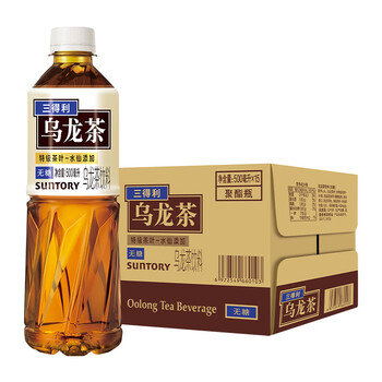 三得利无糖乌龙茶茉莉无糖0脂肪大瓶装茶饮料家庭1250ml 乌龙茶500ml*