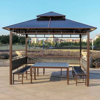 户外庭院凉亭楼顶露台阳光棚室外花园凉棚别墅院子阳光房景区雨棚 3.