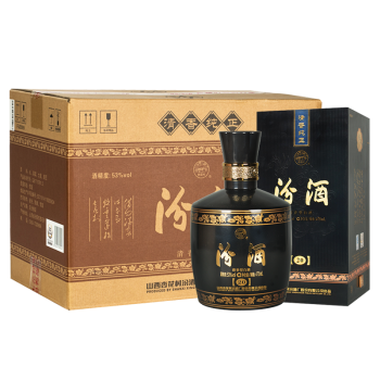 汾酒 53度 金奖20 黑坛 475mL *6瓶 整箱 清香型白酒