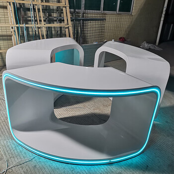 可狄 中岛展示台公司展厅展览产品展台展柜科技体验桌圆形展示台柜