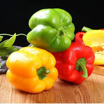 新鲜圆椒五彩椒柿子椒灯笼椒红椒黄绿椒水果椒甜椒沙拉 红黄绿(普通装