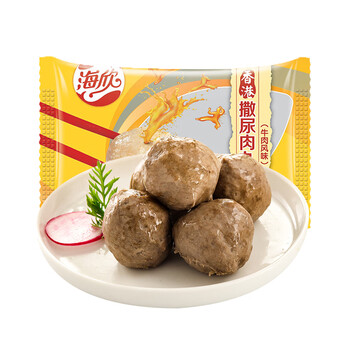 海欣 香港撒尿肉丸500g 牛肉丸风味肉丸 肉含量65%+关东煮火锅食材