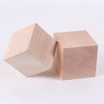 正方体积木木头方块小立方体小学数学教具套装几何图形正方形 原木色