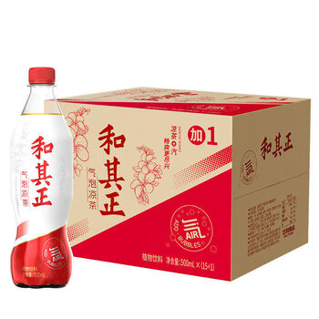 和其正凉茶气泡水500ml16瓶装植物饮料气泡凉茶汽水500ml16瓶