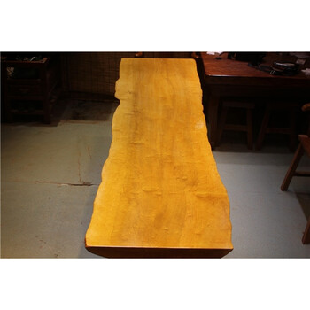 黄金楠木黄塔利大板奥坎原木实木桌茶台餐桌办公家具大班台266-59