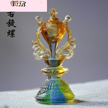 彩色藏传佛教八吉祥摆件居家客厅佛堂寺庙佛前摆放佛具工艺品 右旋螺