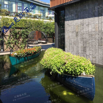 欧式木船装饰木船地中海风格餐厅酒吧装饰船景观道具摄影摆件船