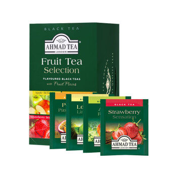 AHMAD精选果味红茶调味茶20茶包40g苹果草莓 柠檬香柠水蜜桃百香果亚曼