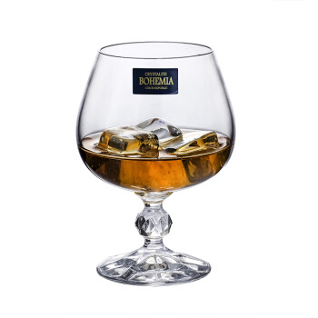 高斯（Glass）捷克高级进口水晶高脚杯设计感欧式风轻奢风白兰地酒杯洋酒杯 透明250ml(单只) 250ml