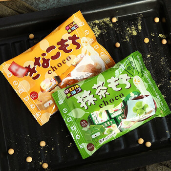 日本进口tirol松尾宇治抹茶糯米糍夹心黄豆粉年糕夹心糯米巧克力松尾