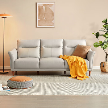 顾家家居 真皮沙发 现代简约头层牛皮沙发客厅家具1109 松烟灰一双 三