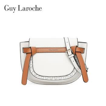 姬龙雪 guy laroche包包女包单肩包半圆形女斜挎包奢侈品牛皮女包dgl