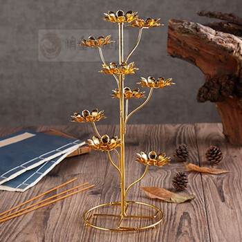 佛灯酥油灯座佛具佛教用品七星佛堂油灯108盏莲花佛供灯架长明蜡烛台